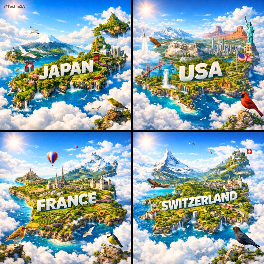 Ultra-HD, hyper-realistic digital poster of a floating miniature island - AI image template preview