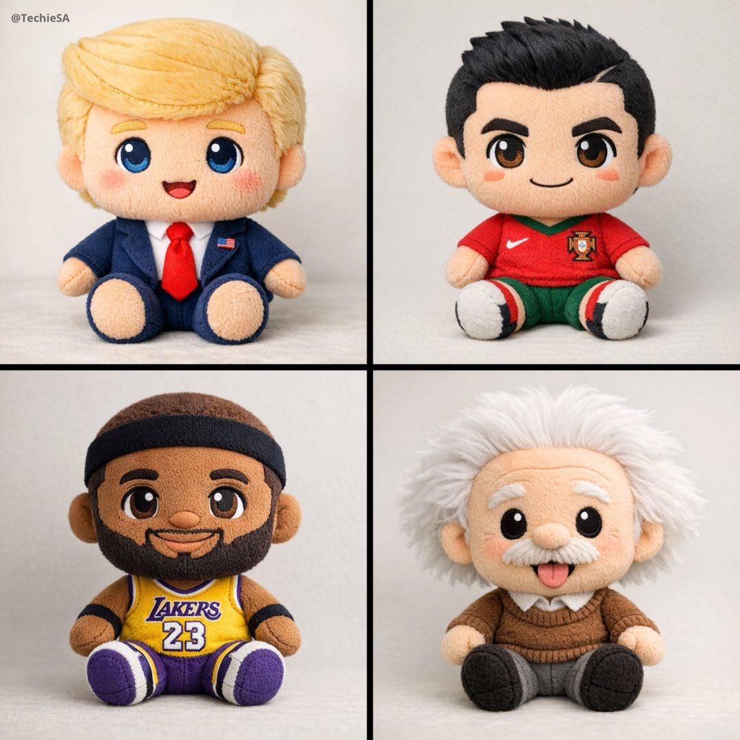 A soft, high-quality plush toy with an oversized head, small body - AI image template preview