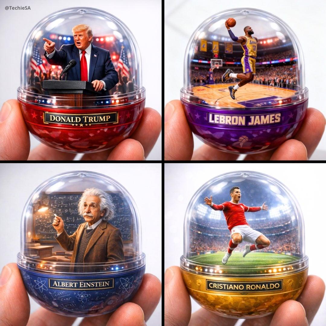 A detailed transparent gashapon capsule diorama, held between fingers - AI image template preview