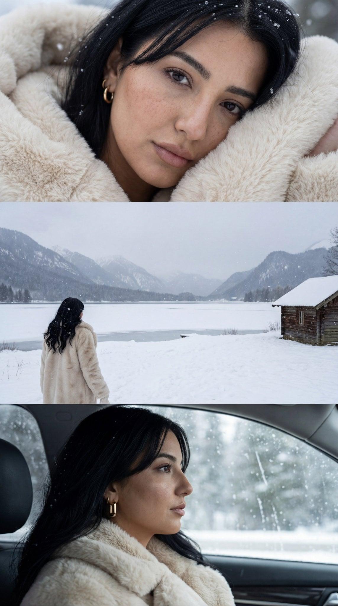 ONE single ultra-photoreal cinematic editorial image as a three-strip - AI image template preview