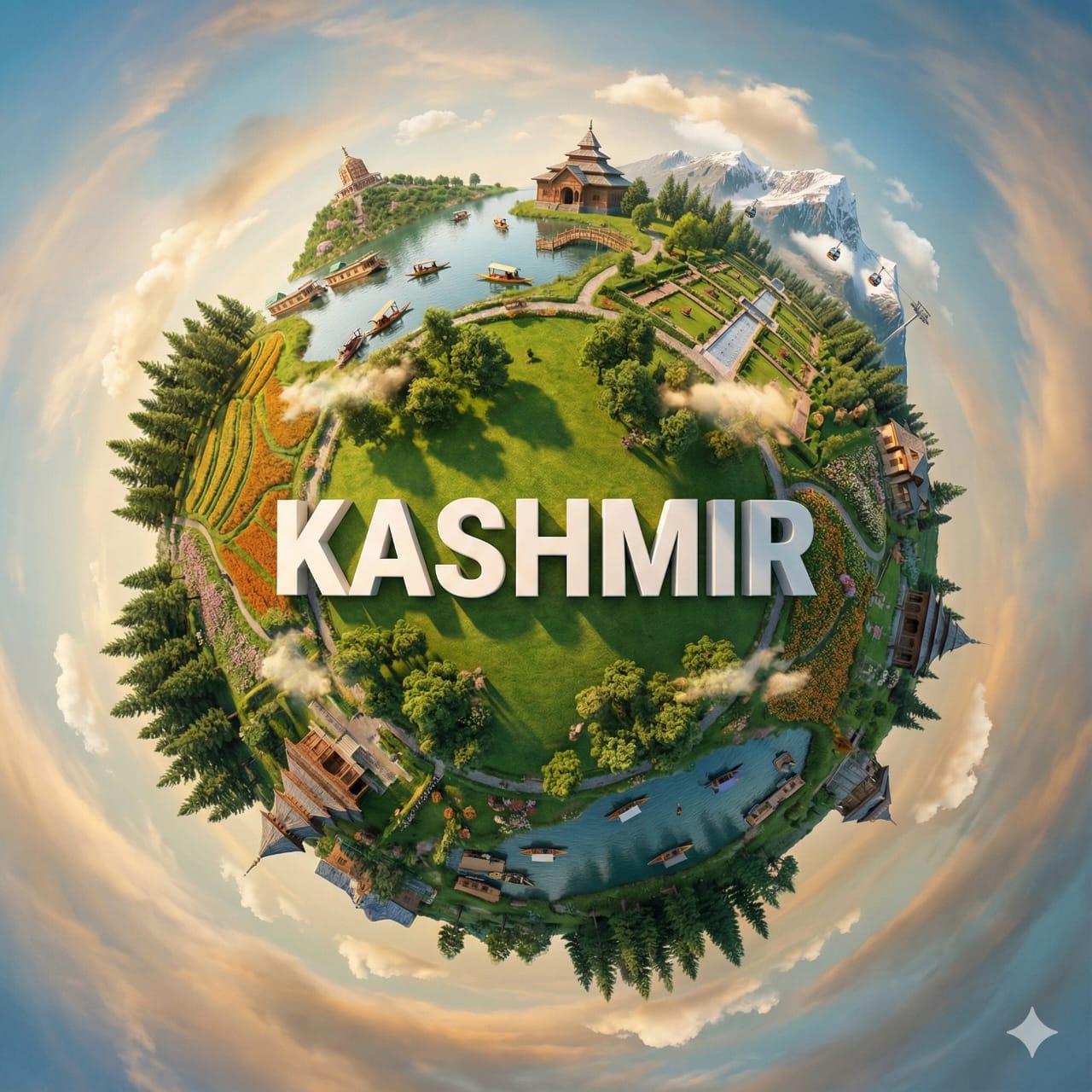Hyper-realistic miniature planet showcasing with famous landmarks - AI image template preview