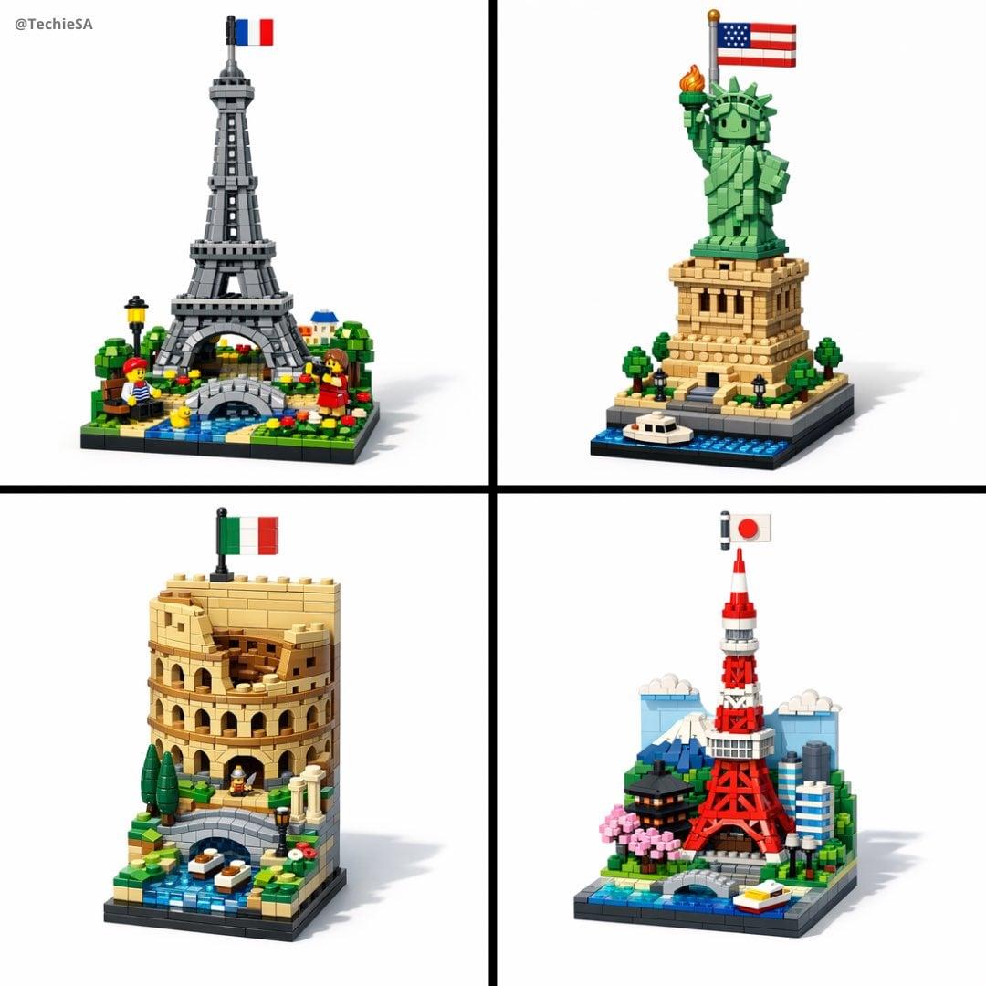 A vertical LEGO diorama showing - AI image template preview