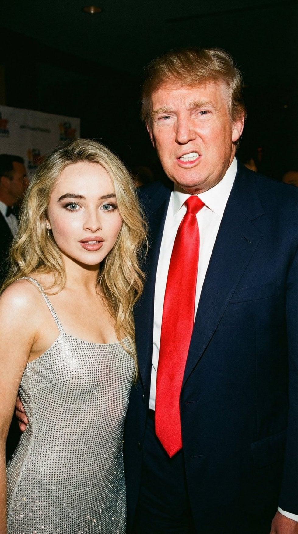 Donald Trump and Sabrina Carpenter - AI image template preview