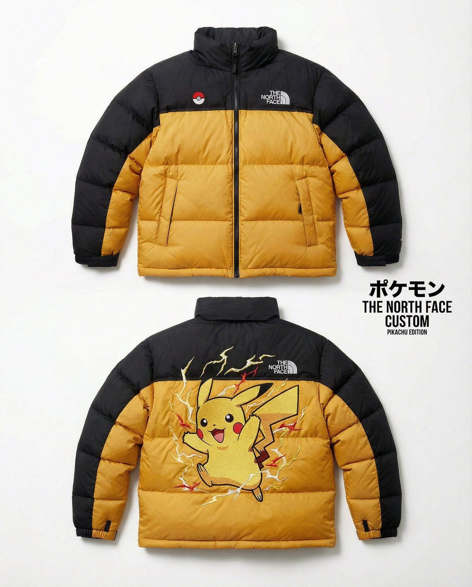 High-end editorial product shot of a custom The North Face Nuptse 700 - AI image template preview