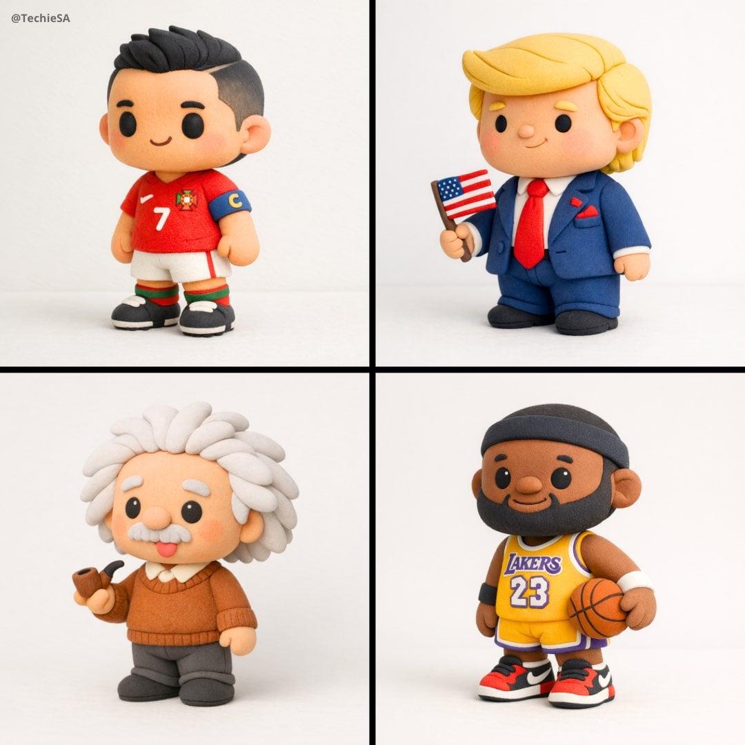 Stylized miniature model of shaped entirely from soft polymer clay - AI image template preview