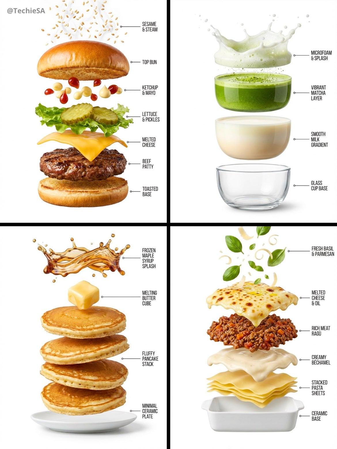 Hyper-realistic exploded vertical infographic composition - AI image template preview