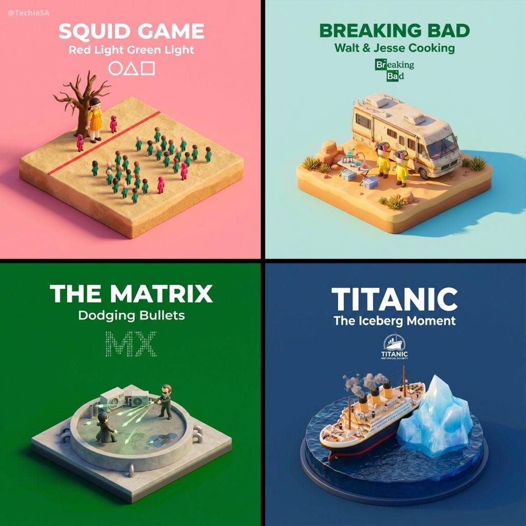 Clear, 45 top-down isometric miniature 3D cartoon scene of the iconic - AI image template preview