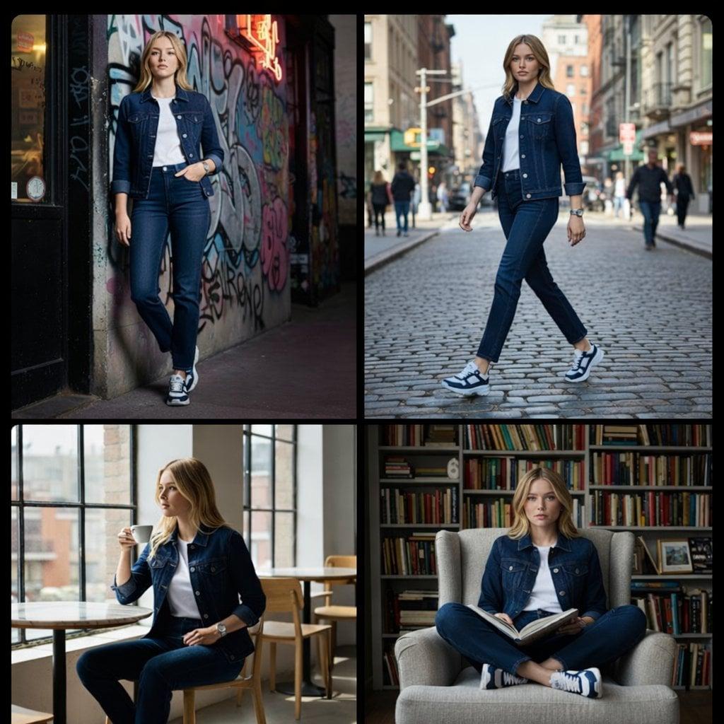 Hyper-realistic cinematic full-body fashion photoshoot of the uploaded - AI image template preview