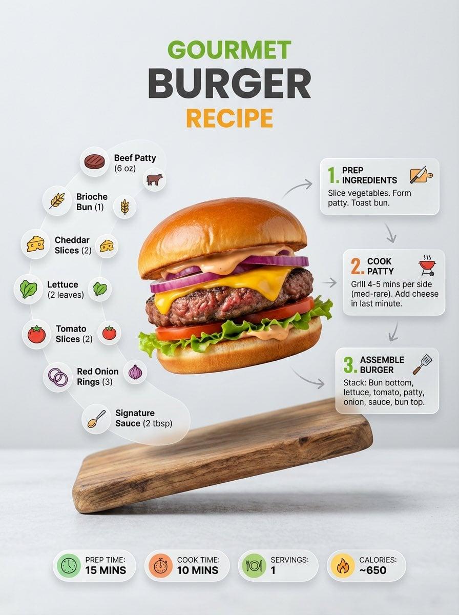 Ultra-clean modern recipe infographic - AI image template preview