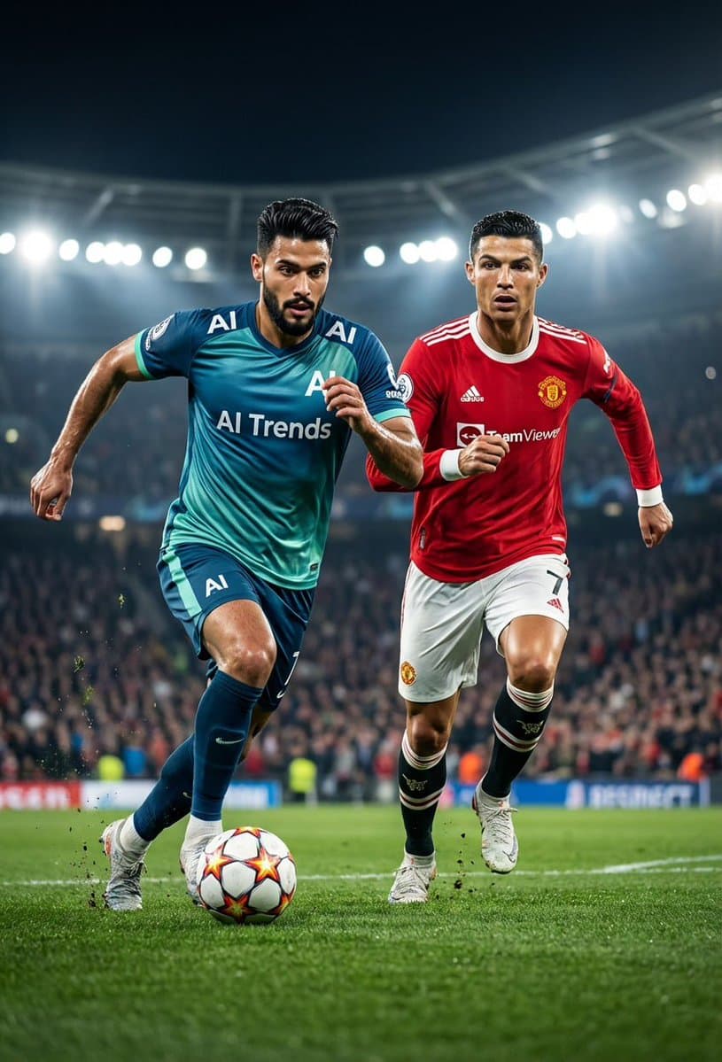 A hyper-realistic, ultra-detailed 8K cinematic wide-shot of a football - AI image template preview