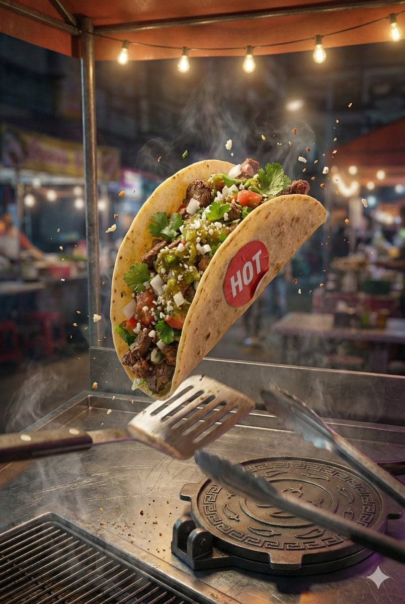 2 3 hyper-realistic, high-resolution poster featuring the attached taco - AI image template preview