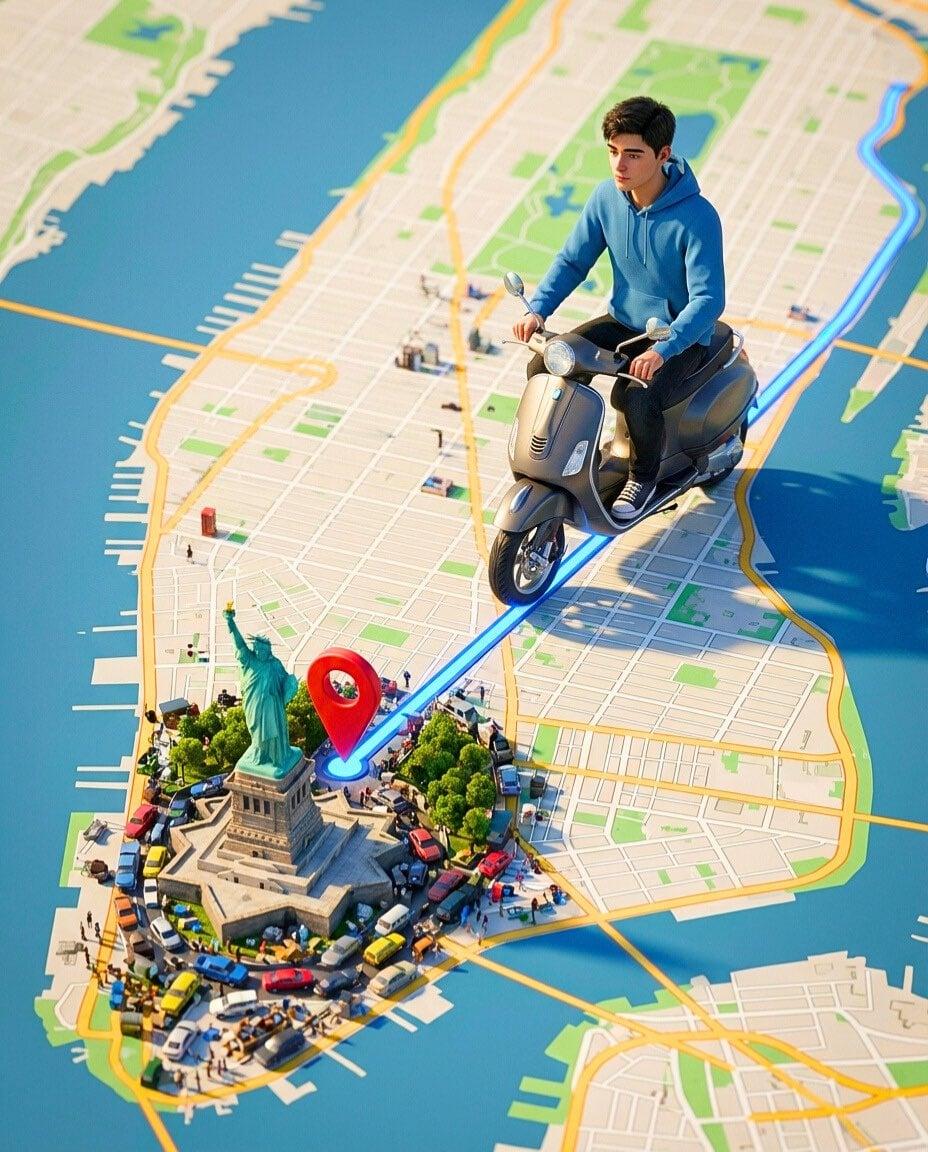 Vertical 4 5 surreal 3D scene featuring a photorealistic character - AI image template preview