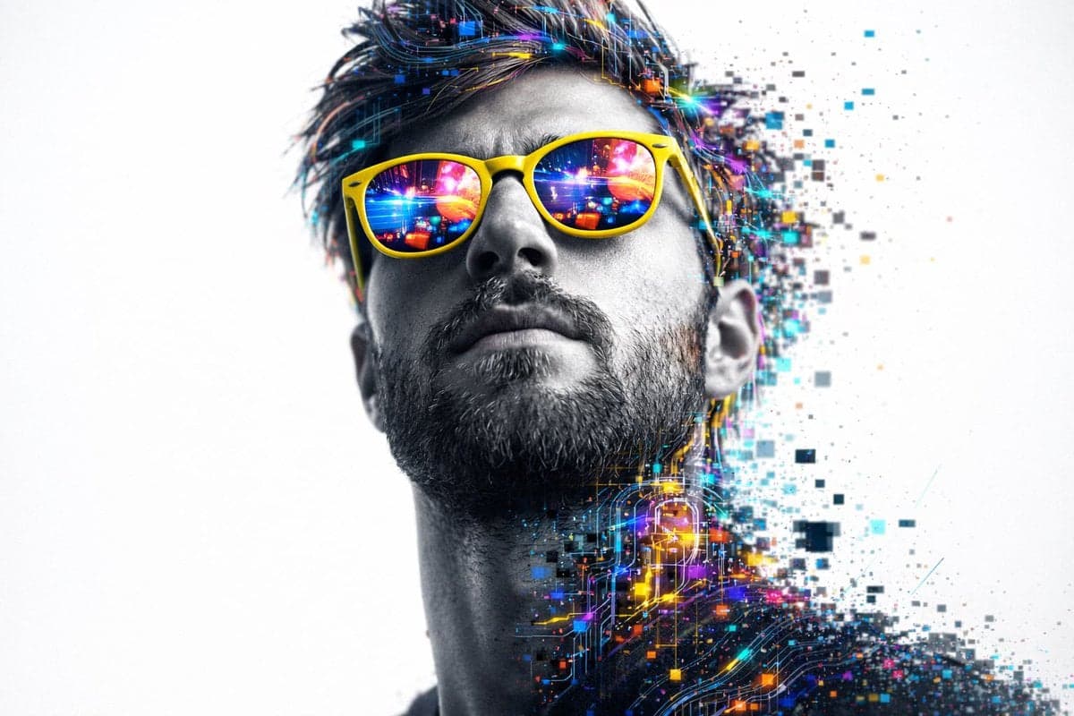A hyper-realistic 8K close-up portrait of a person s head and upper - AI image template preview