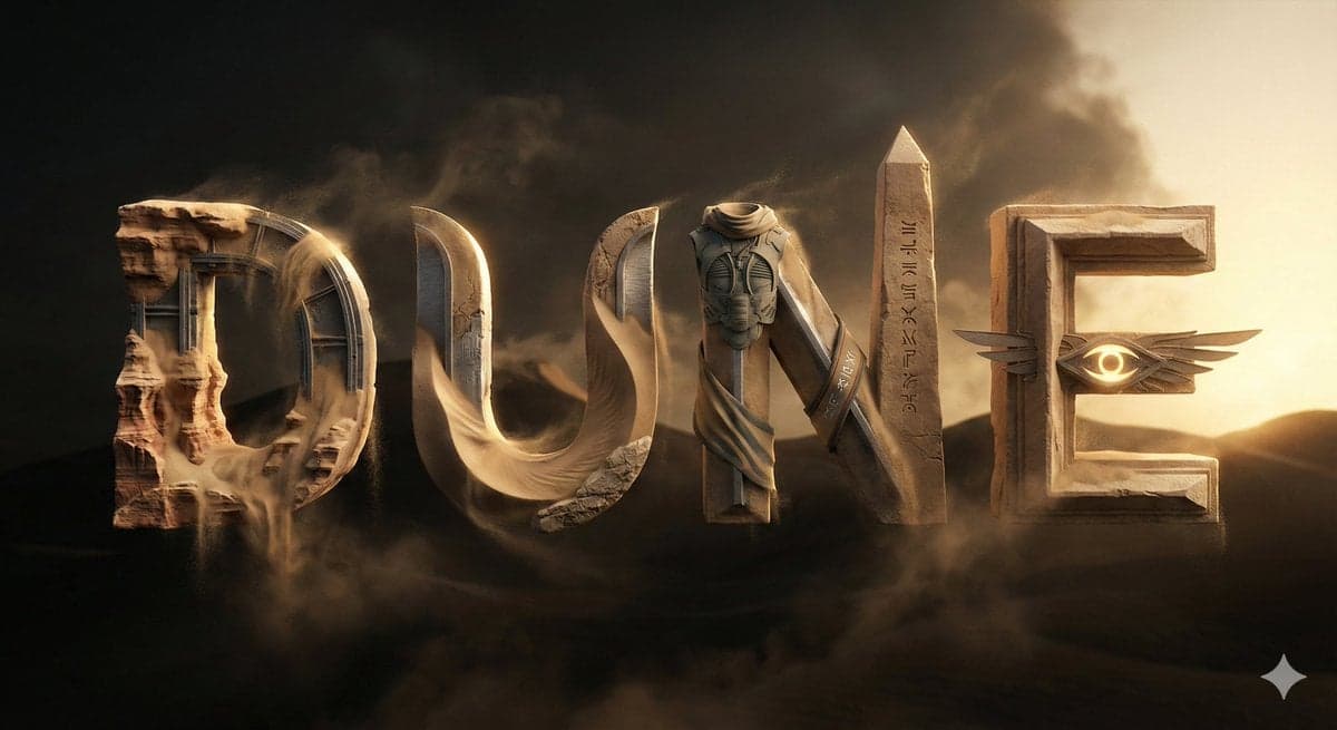 Cinematic 3D typographic composition spelling, where each letter - AI image template preview