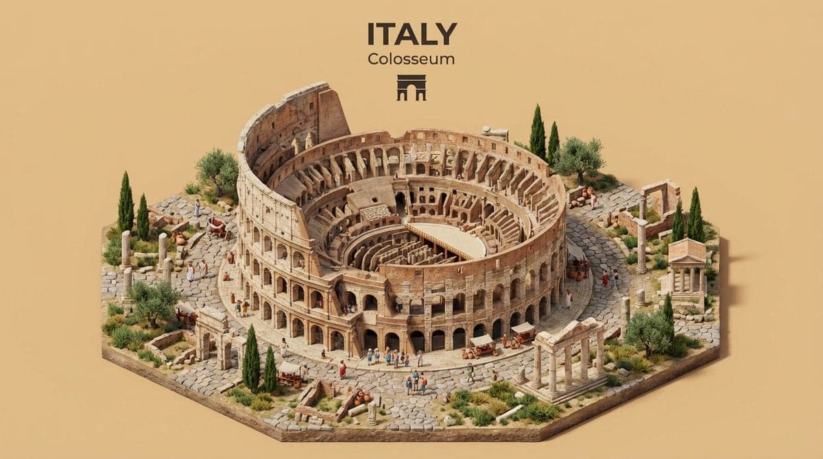 Create an isometric miniature 3D diorama representing the iconic - AI image template preview