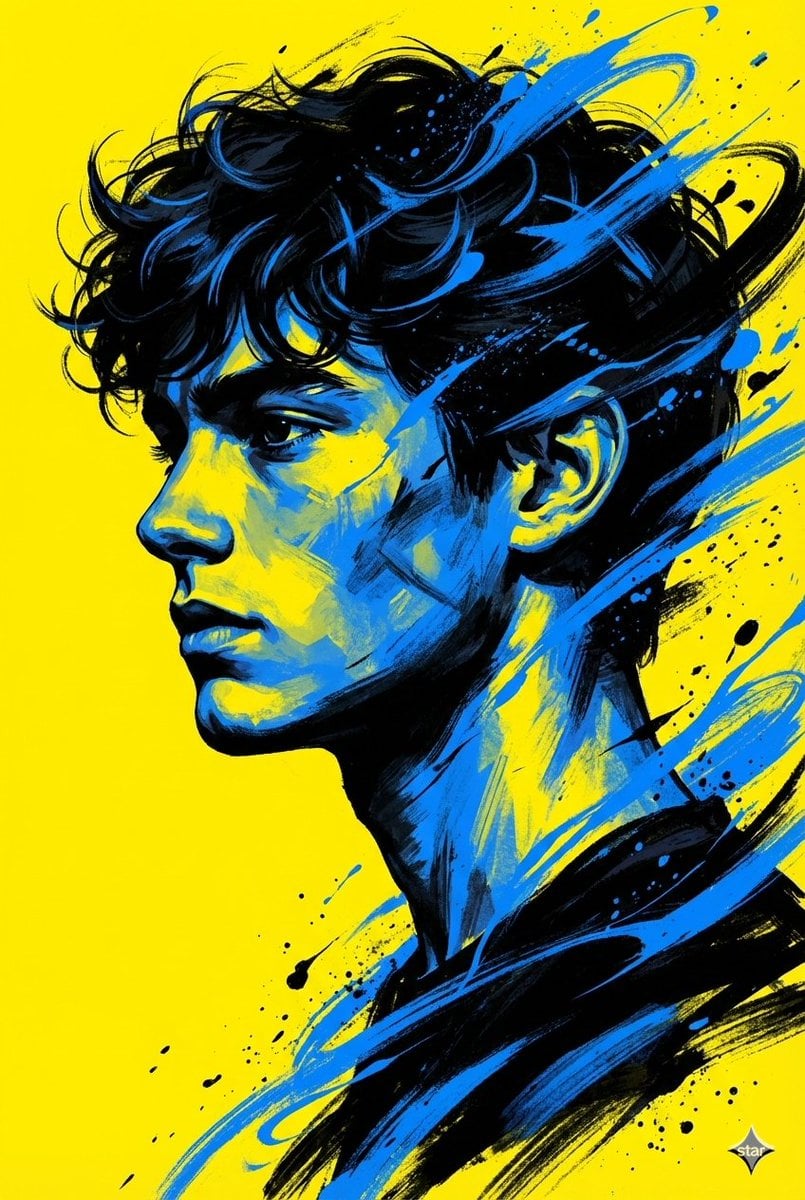 Bold Side Profile Superhero Poster - AI image template preview