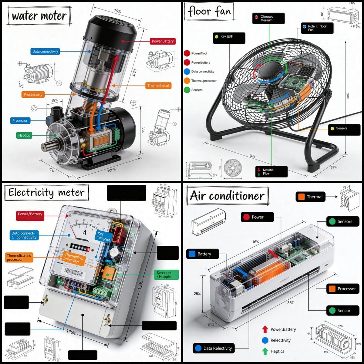Technical infographic of with a 45-degree isometric 3D perspective - AI image template preview