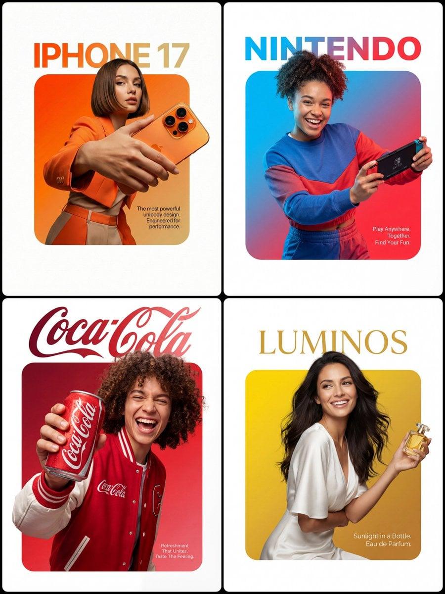 A professional high-end graphic design advertisement composition - AI image template preview