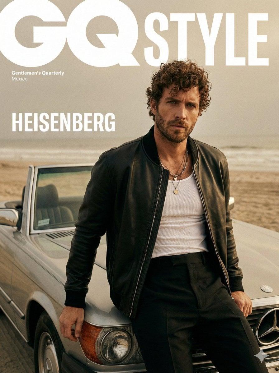 A cinematic fashion editorial portrait of male model for a GQ Style - AI image template preview