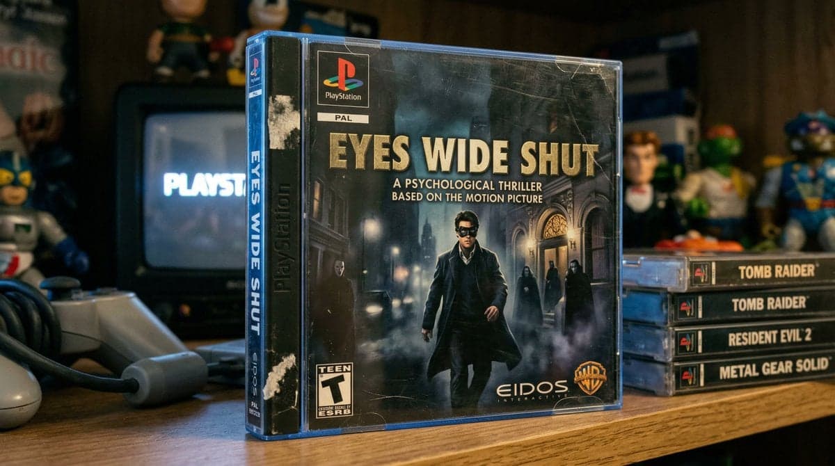 Playstation 1 game case with a movie tie-in game that seems like a real - AI image template preview