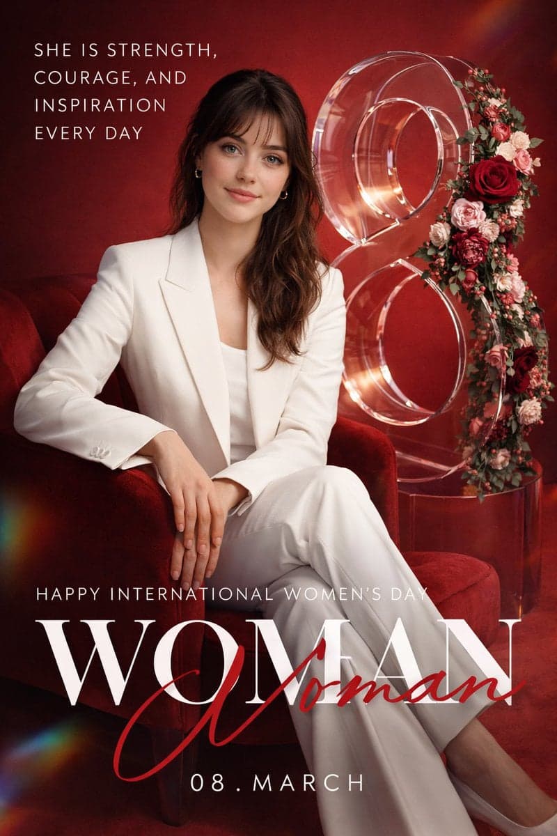High-end promotional poster for International Women s Day, designed - AI image template preview