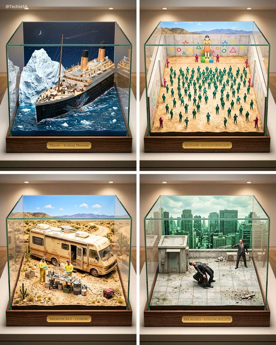 Ultra-detailed large-scale miniature diorama of the from presented - AI image template preview