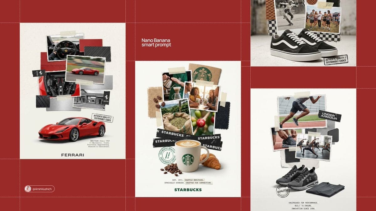 Typography Small, clean sans-serif and typewriter-style text blocks - AI image template preview