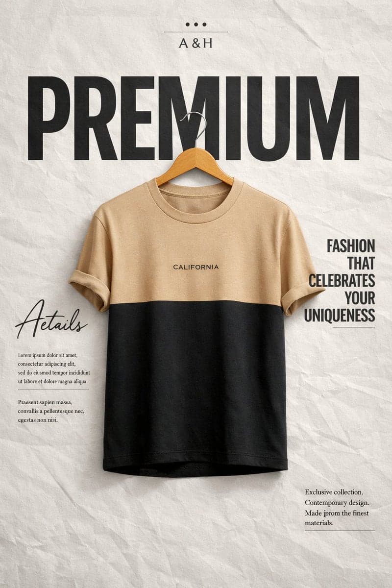 High-end minimalist fashion advertisement poster - AI image template preview