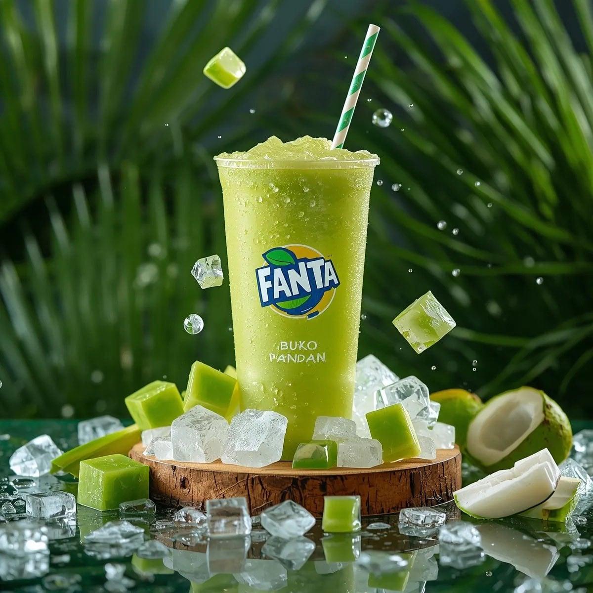 Ultra-realistic commercial product photography of a cold green tropical - AI image template preview