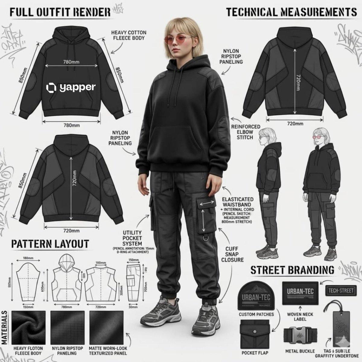 Using the attached image, create a professional industrial fashion - AI image template preview