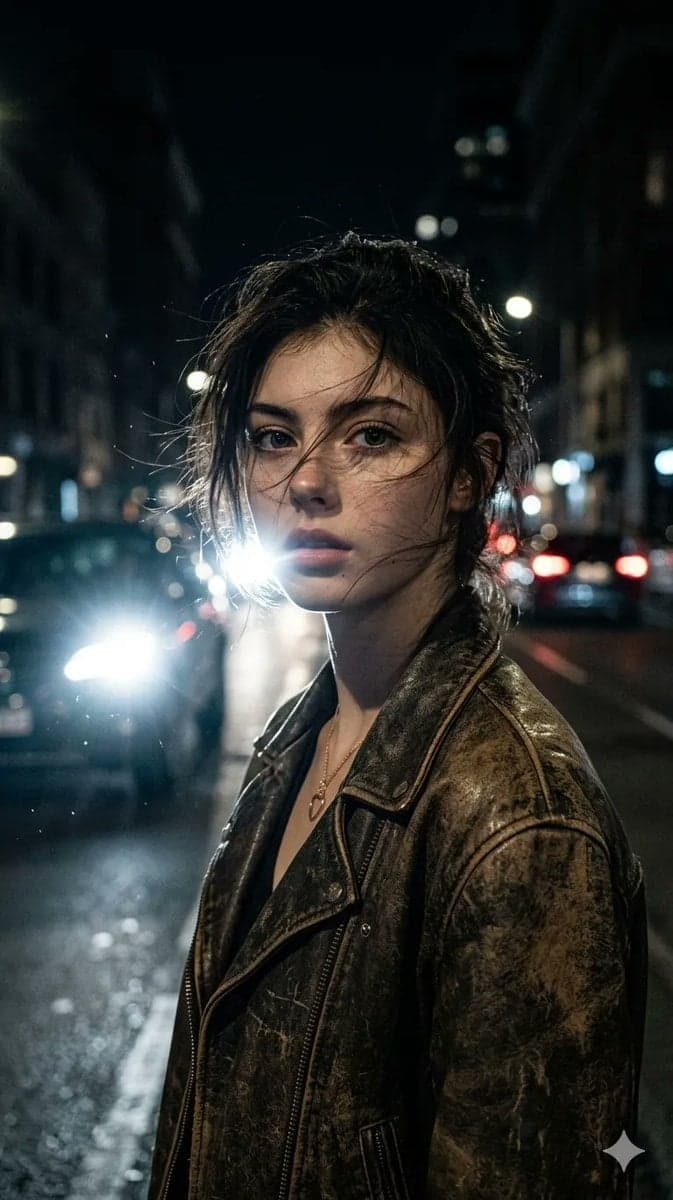 Ultra-realistic portrait of a woman from uploaded image, messy hair - AI image template preview