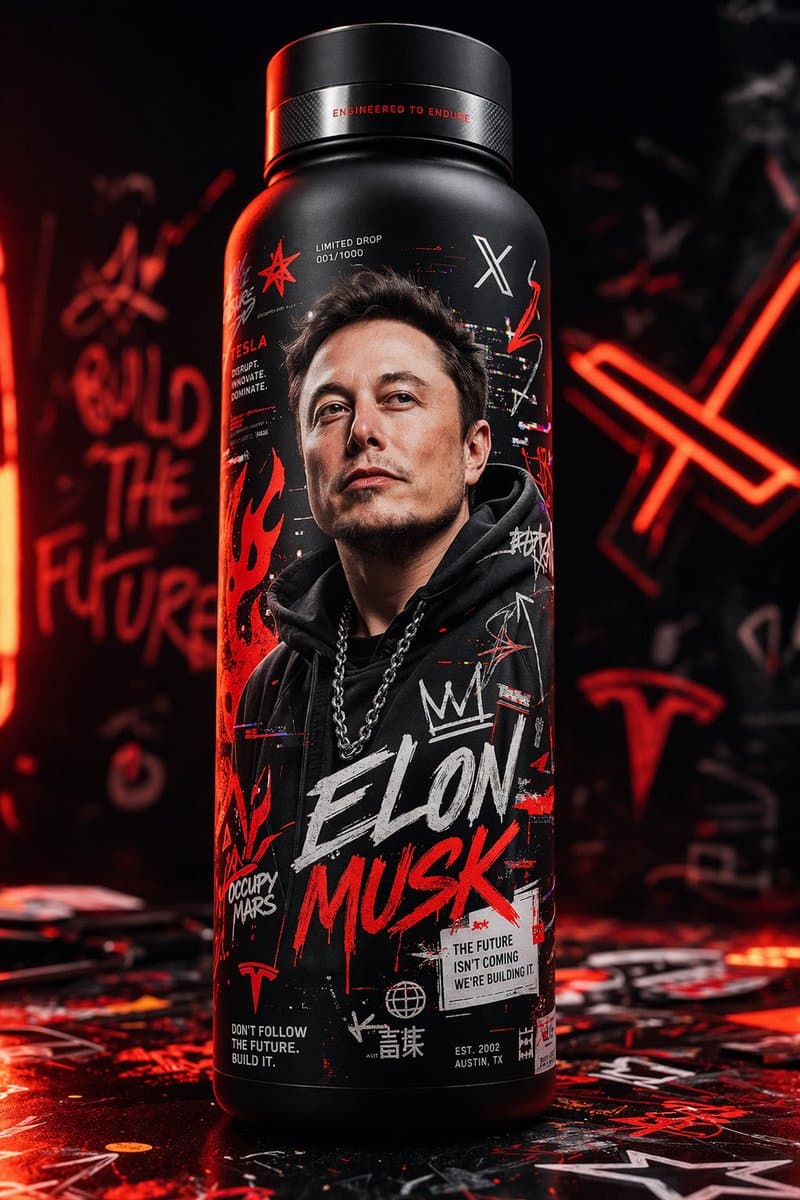 Ultra-realistic 8K hype-brand product shot of a collectible thermal - AI image template preview