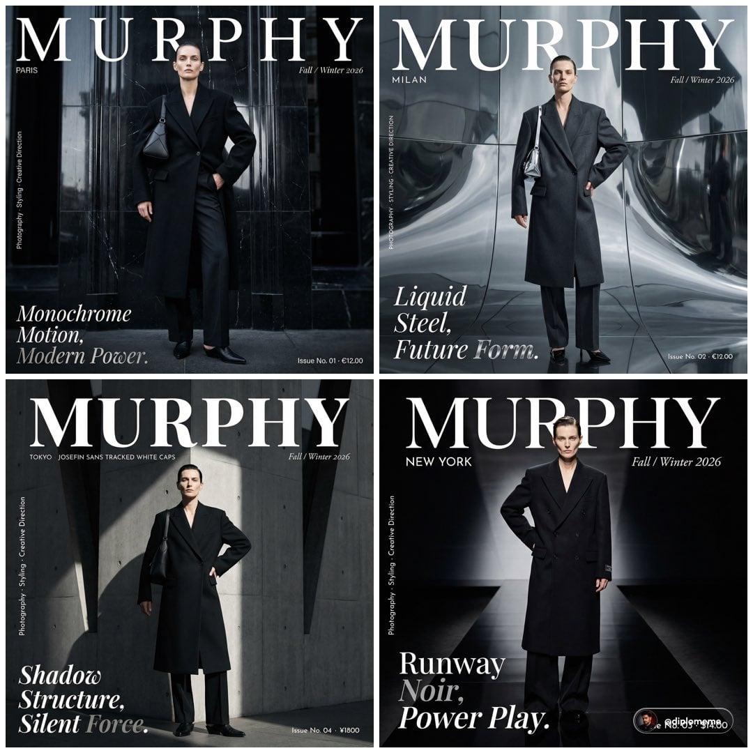 Murphy magazine fashion editorial photograph - AI image template preview
