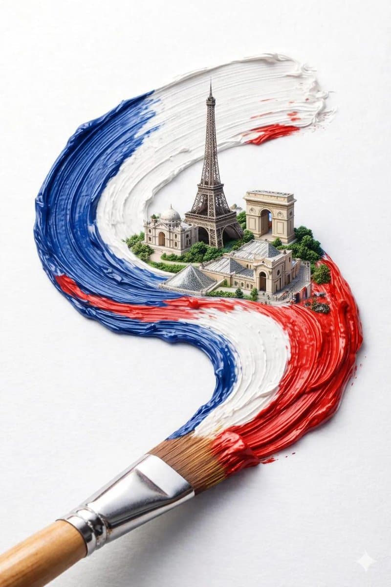 A hyper-realistic macro shot of a paintbrush creating a thick textured - AI image template preview