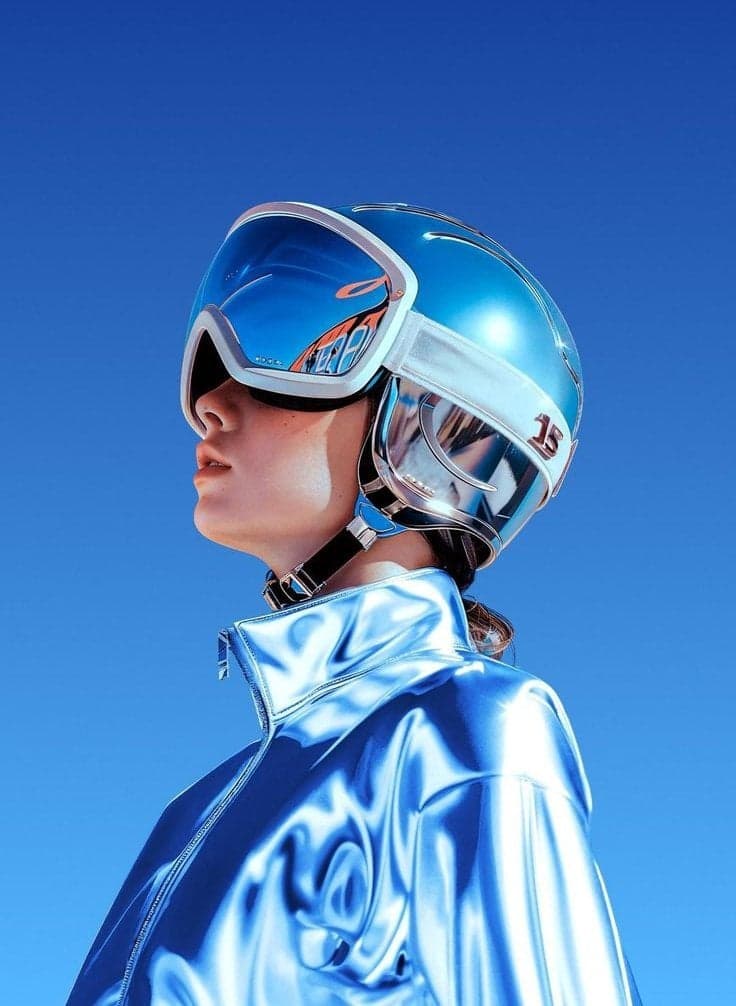 Ultra-realistic futuristic portrait of a young woman in side profile - AI image template preview