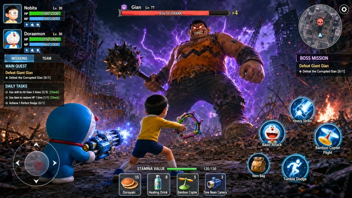 A high-resolution, photorealistic 3D action RPG mobile game screenshot - AI image template preview