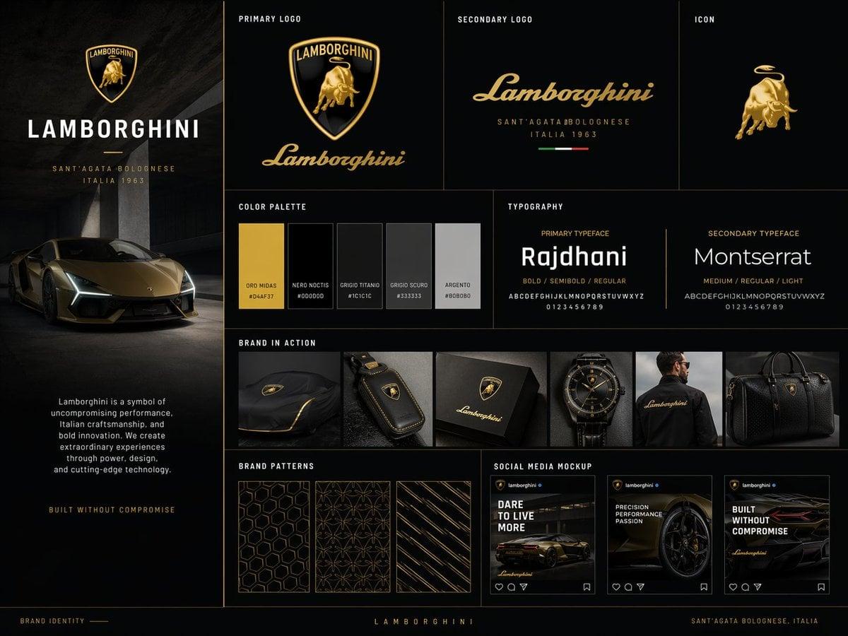 Premium brand kit board presented like a professional branding studio - AI image template preview