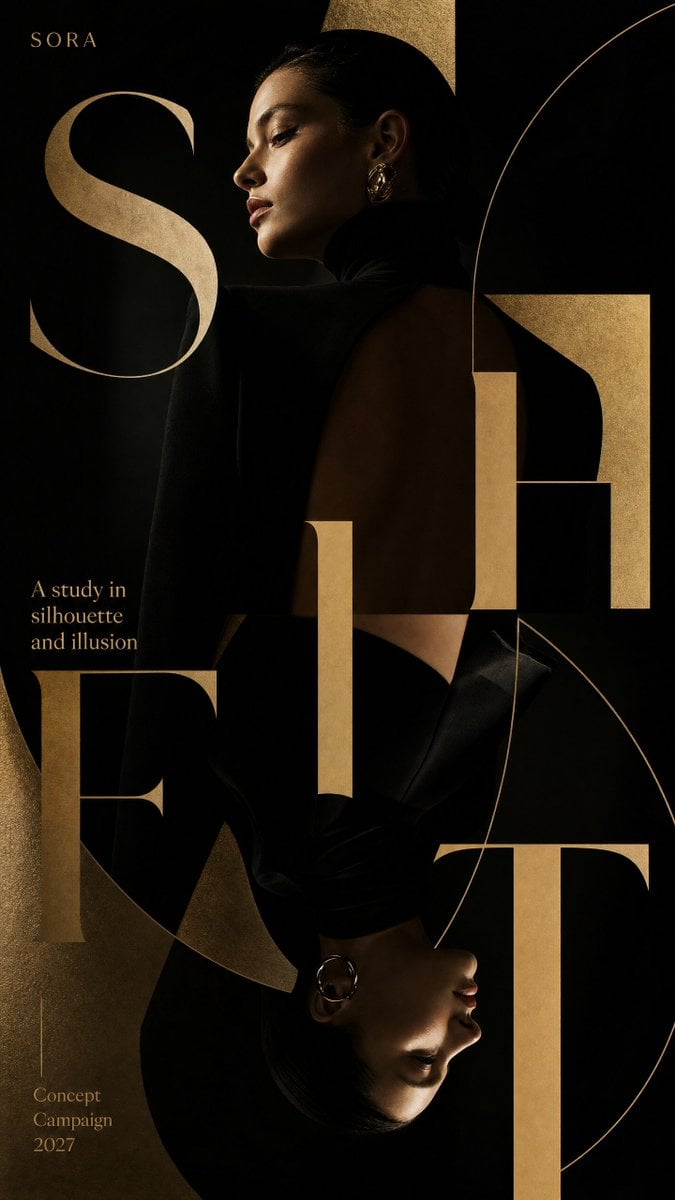 Luxury Fashion Campaign Typography Poster System - AI image template preview