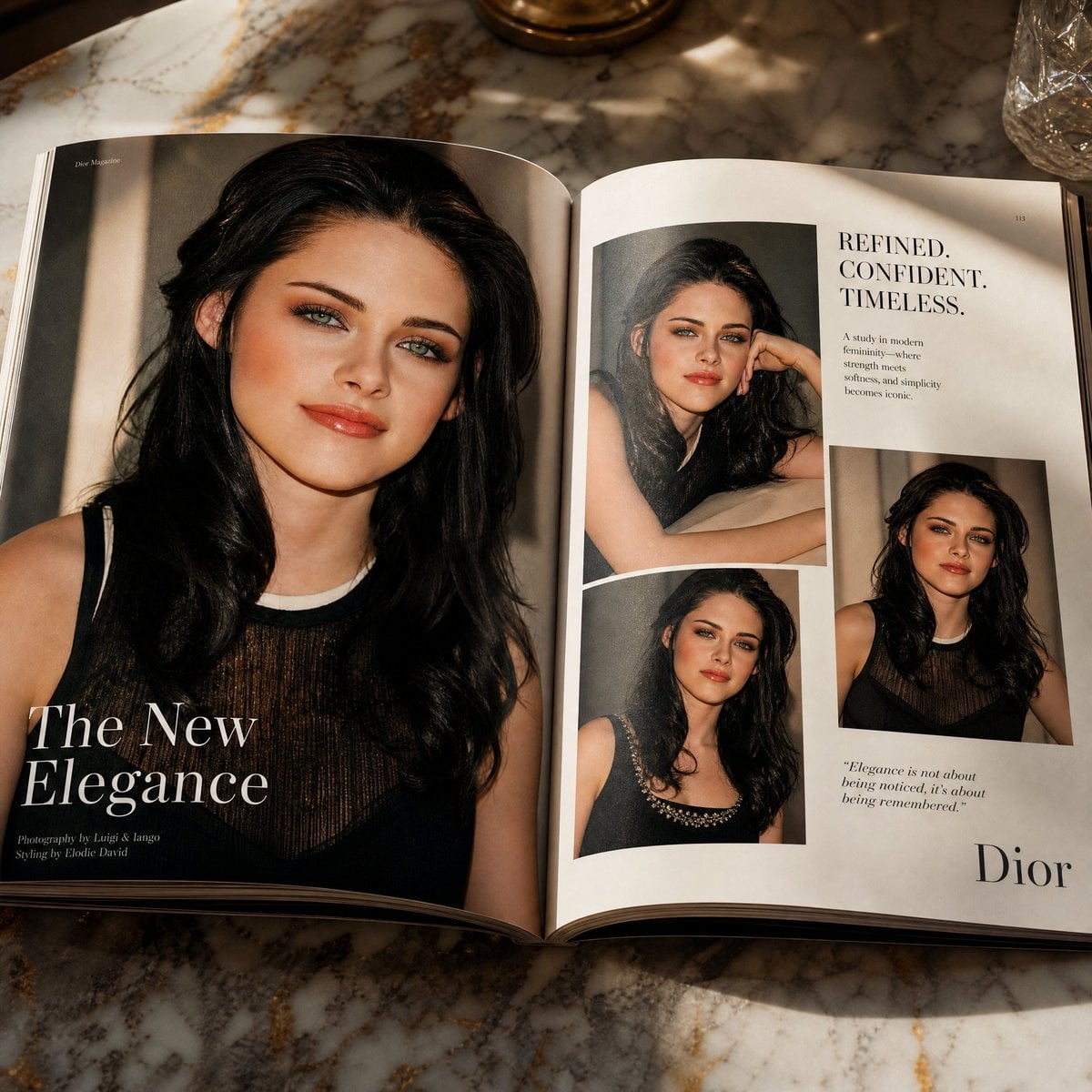 Open Magazine Luxury Fashion Editorial Layout - AI image template preview