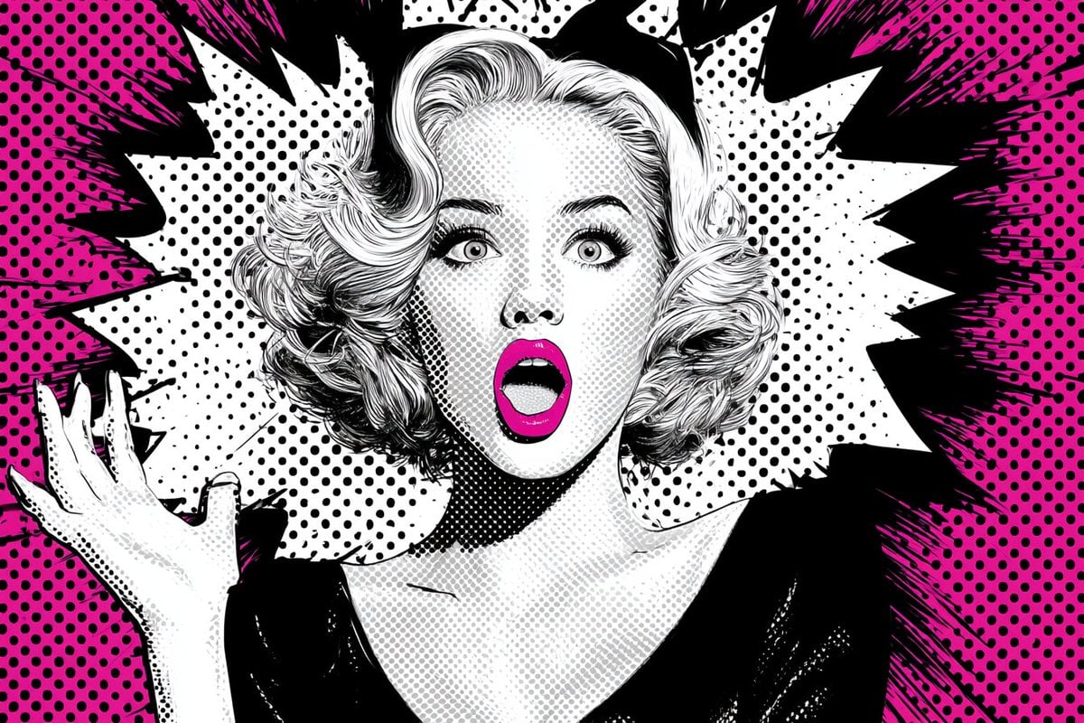Pop Art Superhero Explosion Poster - AI image template preview