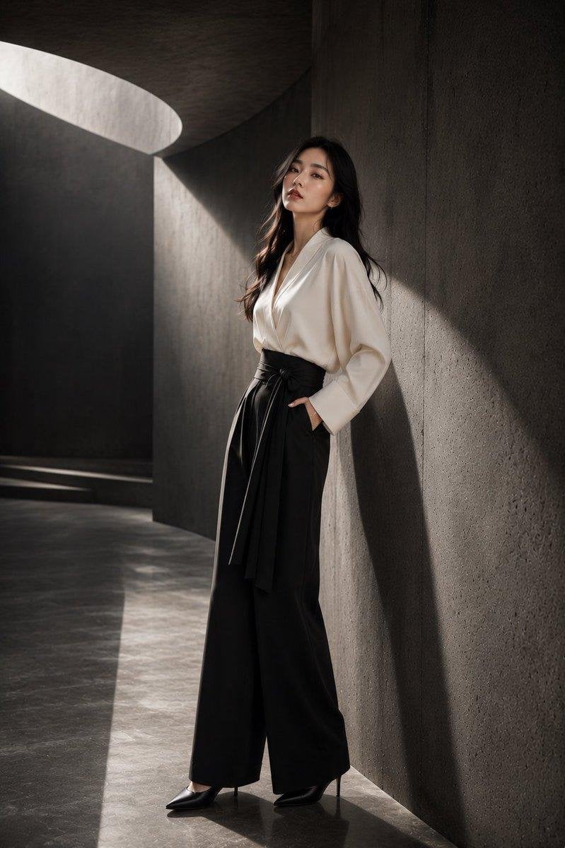 Japanese Architectural Concrete Studio Fashion Campaign - AI image template preview