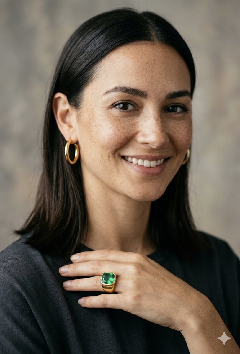 Portrait of a Woman with Emerald Ring - AI image template preview