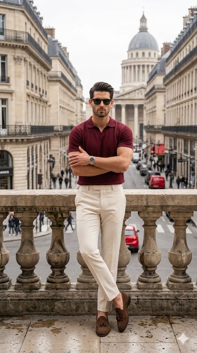 Sophisticated Smart-Casual Menswear Portrait - AI image template preview