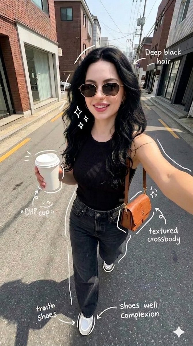 Street Style Selfie with Doodles - AI image template preview