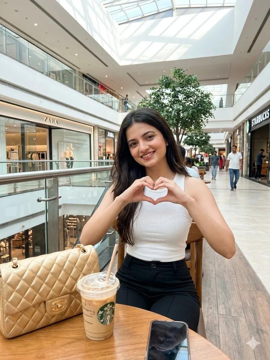 Lifestyle Portrait at a Shopping Mall - AI image template preview
