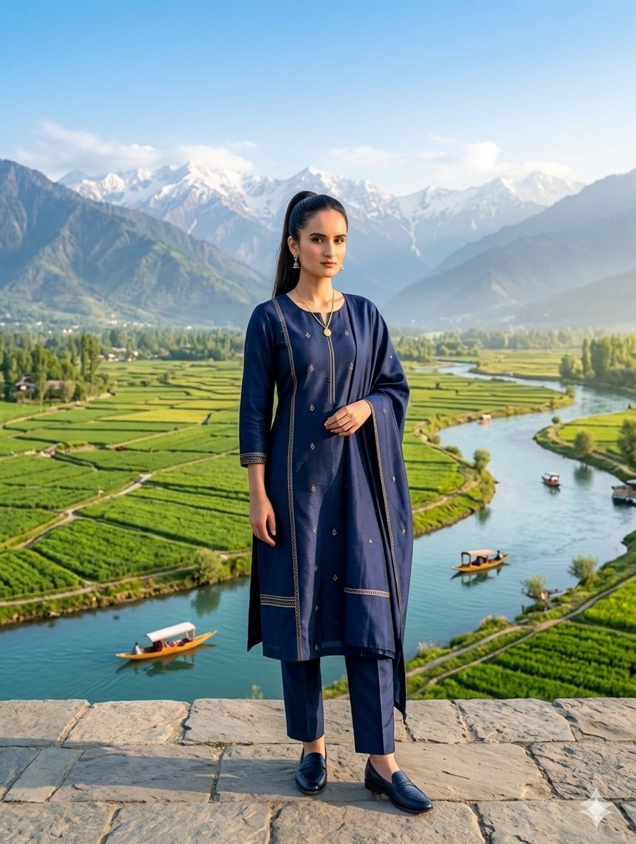 Kashmir Valley Portrait - AI image template preview