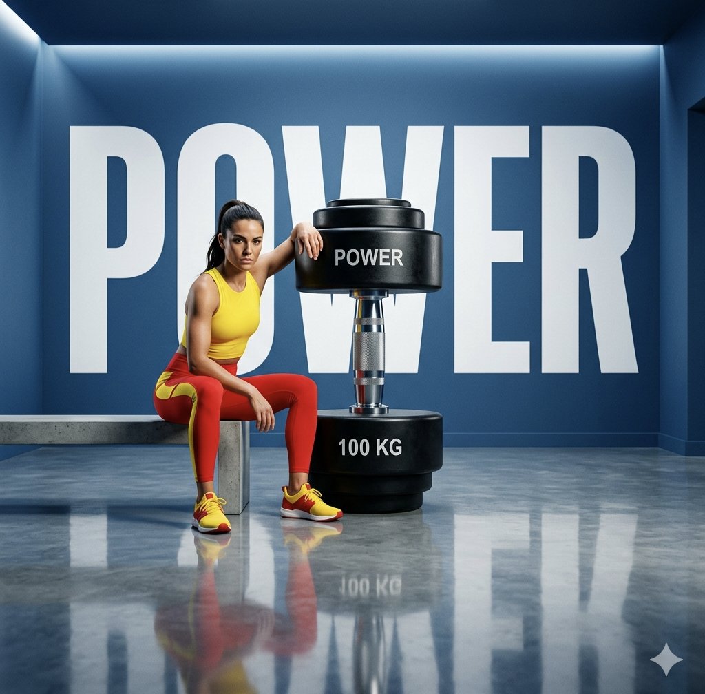 Bold Editorial Fitness Portrait - AI image template preview