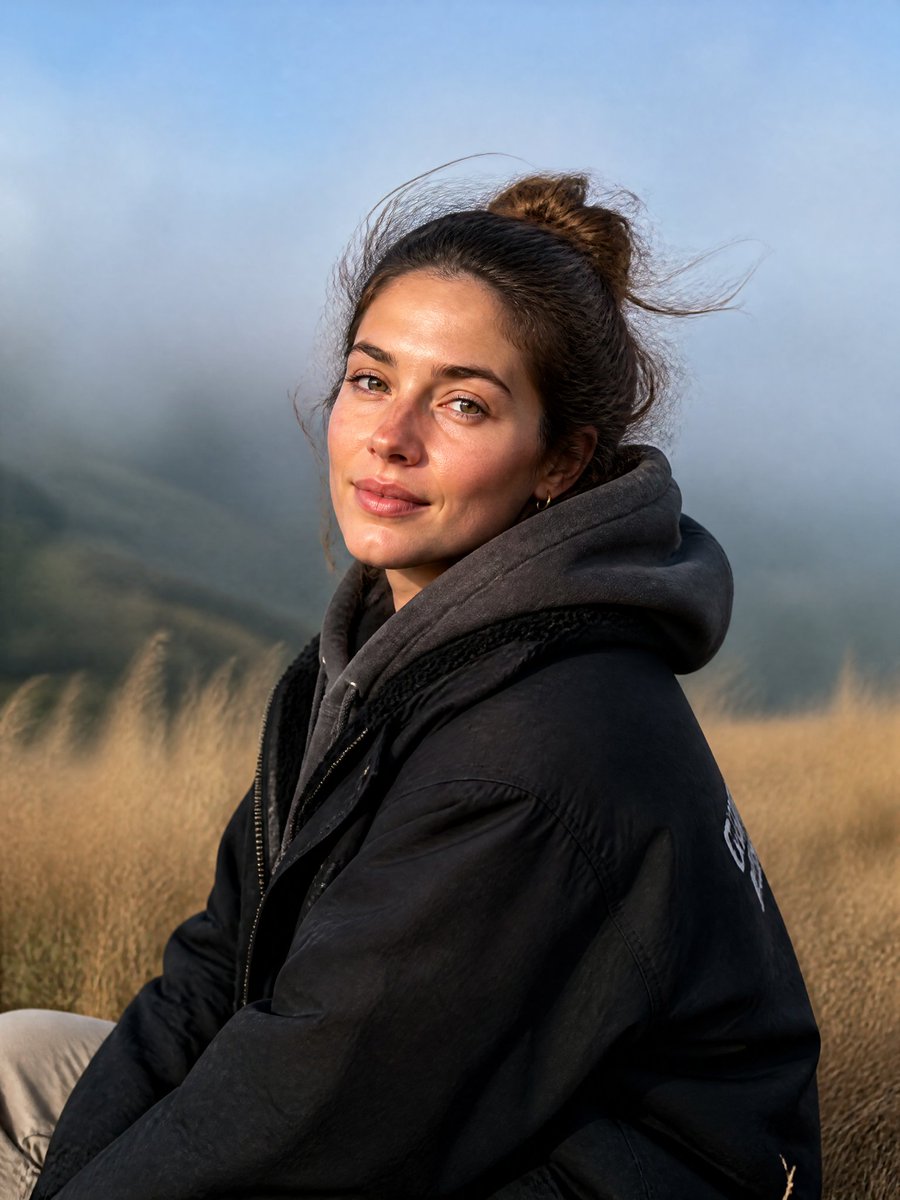 Misty Mountain Ridge Portrait - AI image template preview