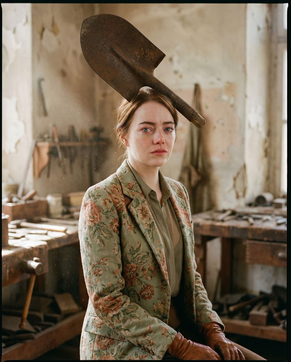 Rusted Melancholy Editorial Portrait - AI image template preview