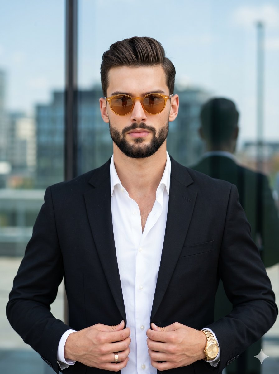 Modern Professional Suit Portrait - AI image template preview